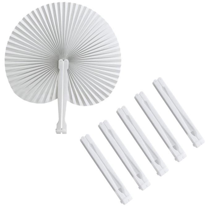 Abanico eventos Chile plegable papel abierto y cerrado