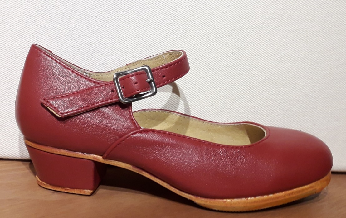 5) Zapato Niña Flamenco Liso – Rojo