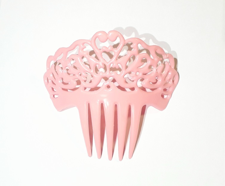 Peineta mediana ancha rosada