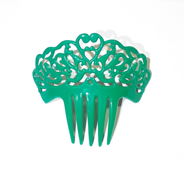 Peineta mediana ancha verde