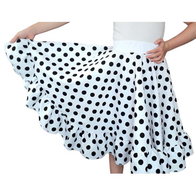 VI22K Falda Plato Bca lunar negro Bco