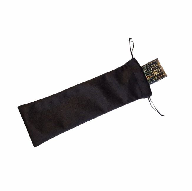 AF18A Porta Abanico mediano felpa negro 3