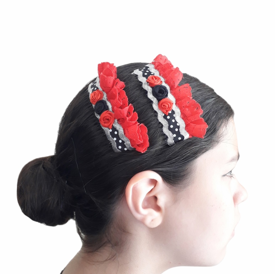 AF34A Peineta Artesanal rojo plata f5