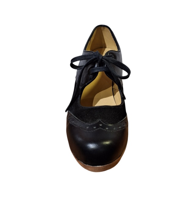 Zapatos flamenco Chile clasico cordones negro frente V2