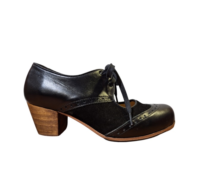 Zapatos flamenco Chile clasico cordones negro lado V2