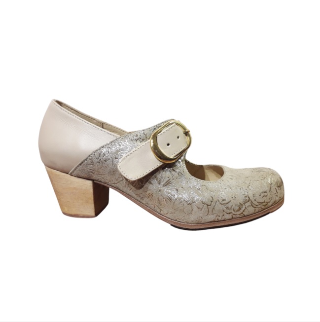 Zapatos flamenco Chile hebilla dorado lado V2