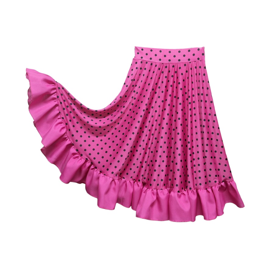 Falda plato fucsia lunar chico negro f1
