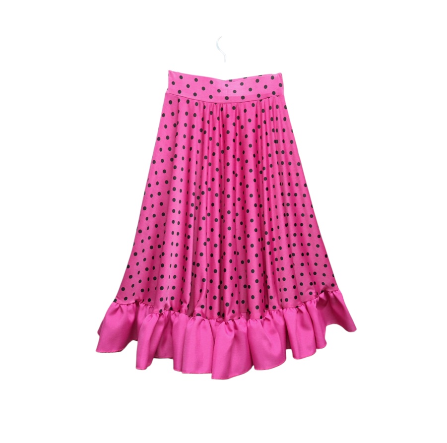 Falda plato fucsia lunar chico negro f2