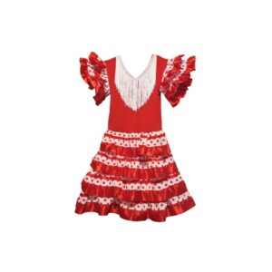 z. Vestido de Sevillana BB rojo lunares blancos