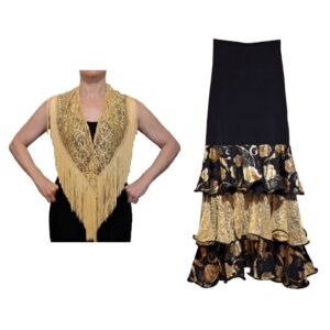 z. Conjunto Flores y Encaje Dorado