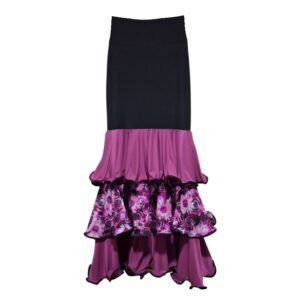 k) Falda de flamenco 3 volantes – Púrpura