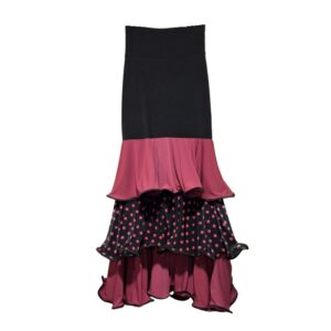 k) Falda de flamenco 3 volantes – Guinda