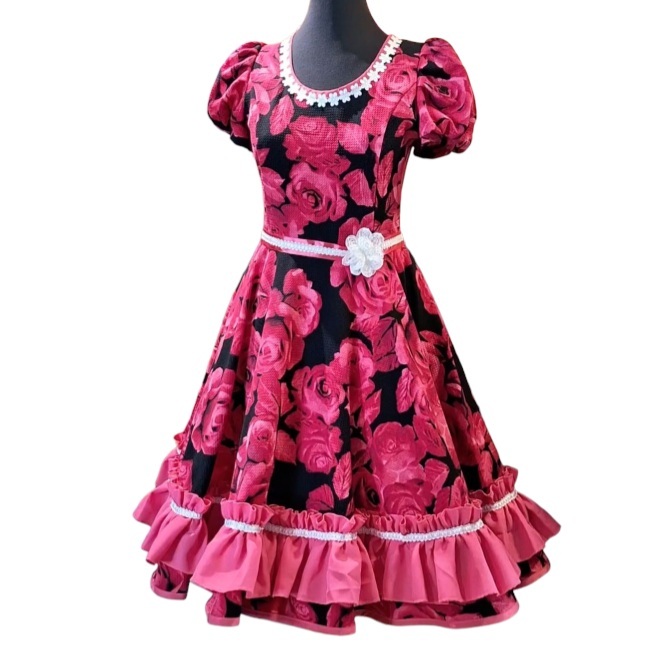 Vestido Cueca Chile fucsia Vi