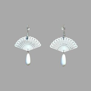 Aro Abanico Gota blanco (5,5 cm)