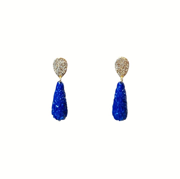 AF36AAP Aro gota tallada azul