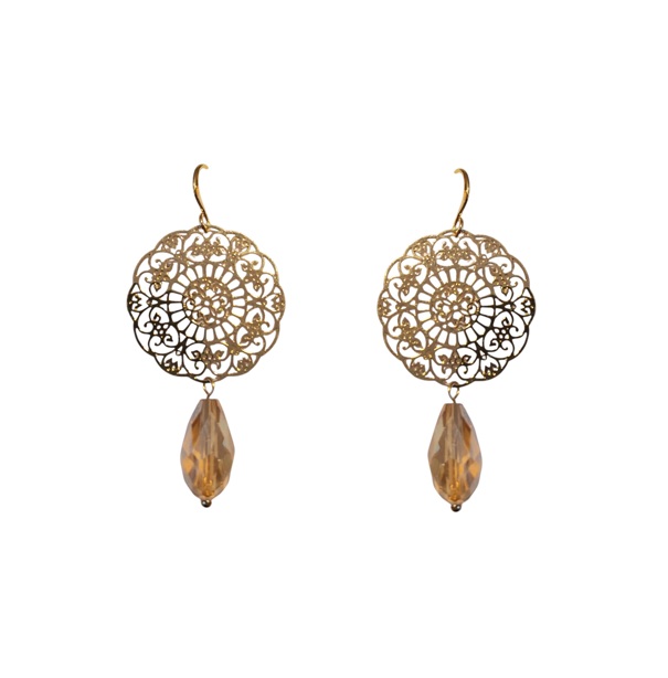 AI018D Pendiente Redondo Filigrana oro-oro