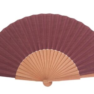 Abanico mediano liso Peral granate