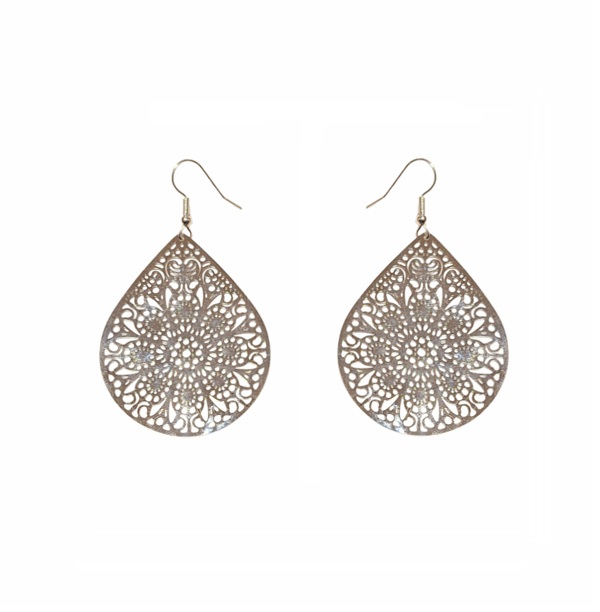 AN05D Gota filigrana plateado