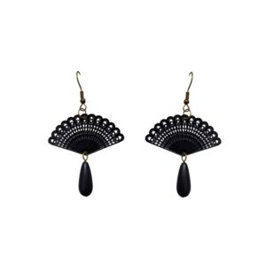 Aro Abanico Gota negro (5,5 cm)