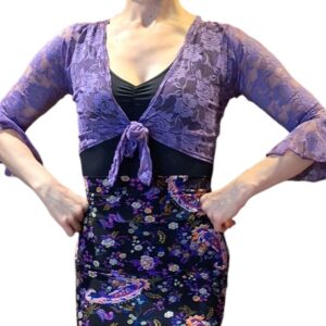 Bolero manga 3/4 Encaje lila