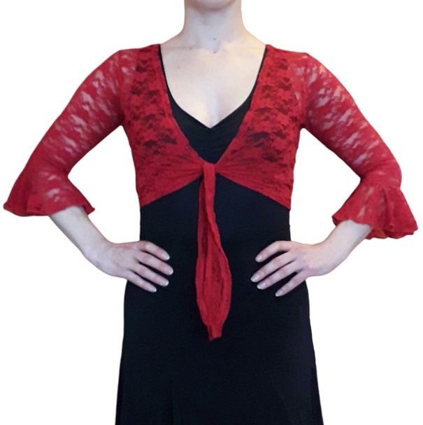 Bolero encaje rojo V2025