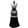 Conjunto Delantal Flamenco Viscosa negro blanco f5