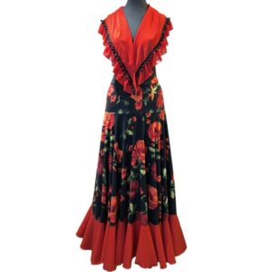 Conjunto rociera flores rojas