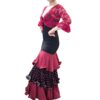 Conjunto falda y bolero guinda f2
