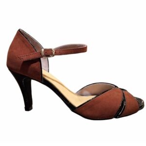 Zapatos de Tango Ribete – Granate/charol negro