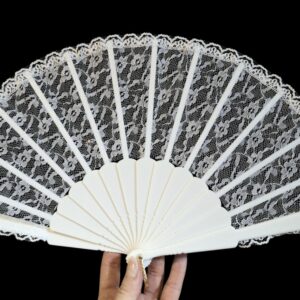 Abanico Encaje blanco (23 cm)