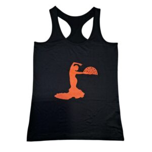 a) Camiseta deportiva bailaora bata-abanico