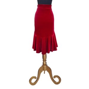 Falda Corta Volante terciopelo rojo