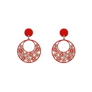 Aro redondo rojo mini flores (5,7 cm)