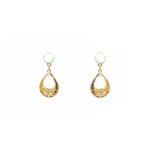 Pendiente filigrana gota dorado (4,5 cm)