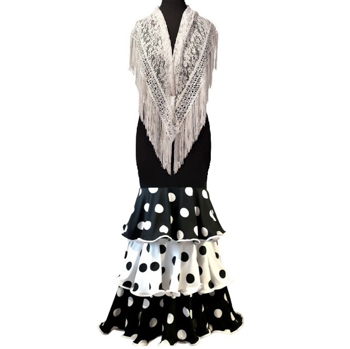 Conjunto lunares B&N 3 volantes