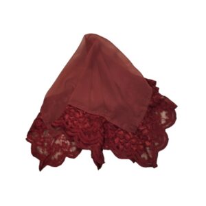 4) Pañuelo de cueca con encaje burdeo