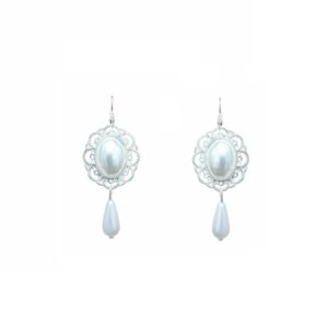 Aro camafeo perla blanca (6,8 cm)