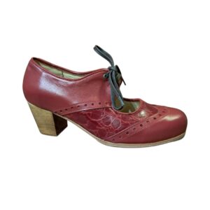 9) Zapatos de flamenco Cordones Clásico – cocodrilo rojo italiano