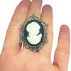 Prendedor broche camafeo negro f3 LIV