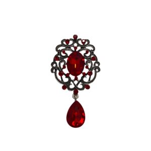 z. Prendedor grande gota rojo-negro