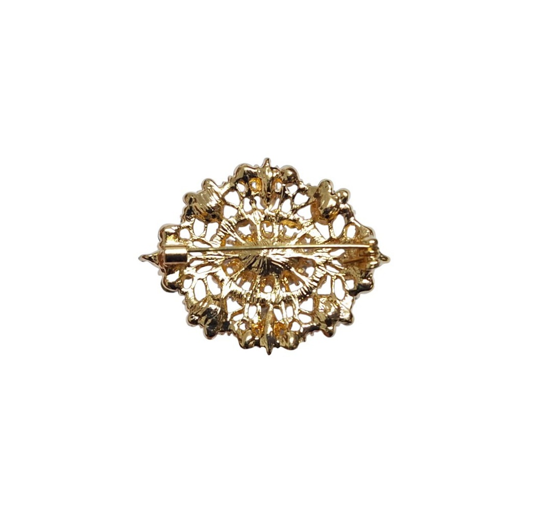 Prendedor broche strass ovalado f2