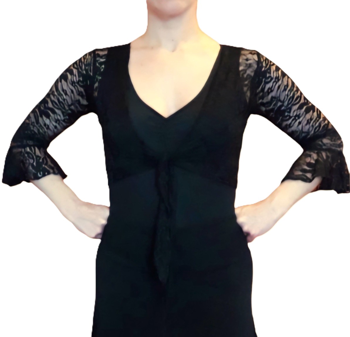 Bolero manga 3/4 Encaje negro